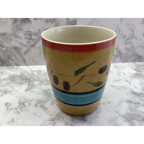 Royal Norfolk 4" Coffee/Tea Mug - Olives Red & Blue Band - Preowned - Picture 2 of 4